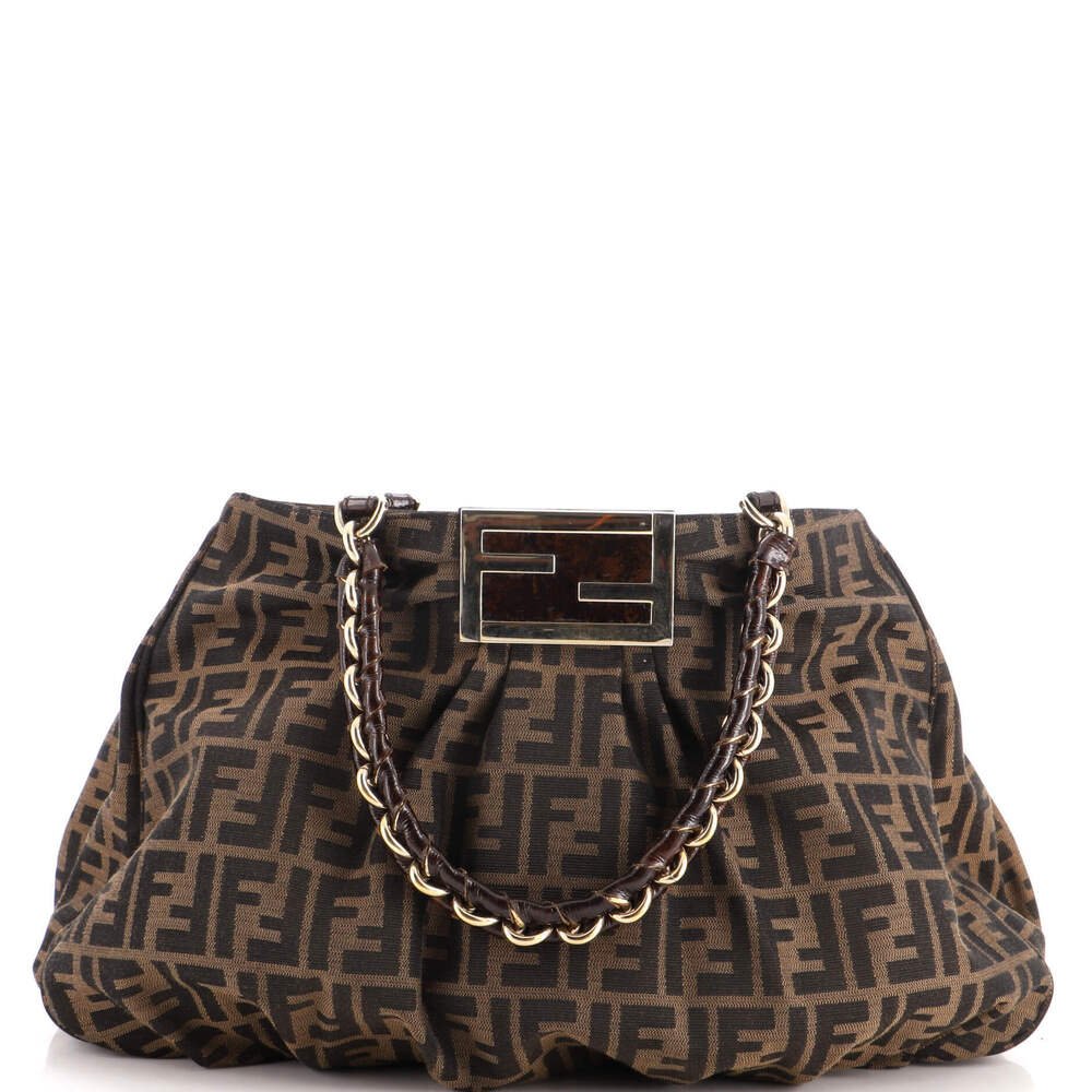 Fendi Large Mia Tote Zucca Canvas